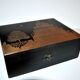 Box modernist box in wood and brass engraved DESIGN Artist JP Chevalier Dinanderie