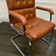 Vintage camel leather and chrome executive chair - Italian design by Co.Fe.Mo - 80's