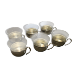 Glass and silver metal cups