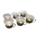 Glass and silver metal cups