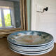 Old dessert service, compotier flat plates iron Prima Saint Amand