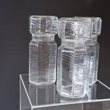 Set of 3 glass jars with old transparent lids in very good condition.