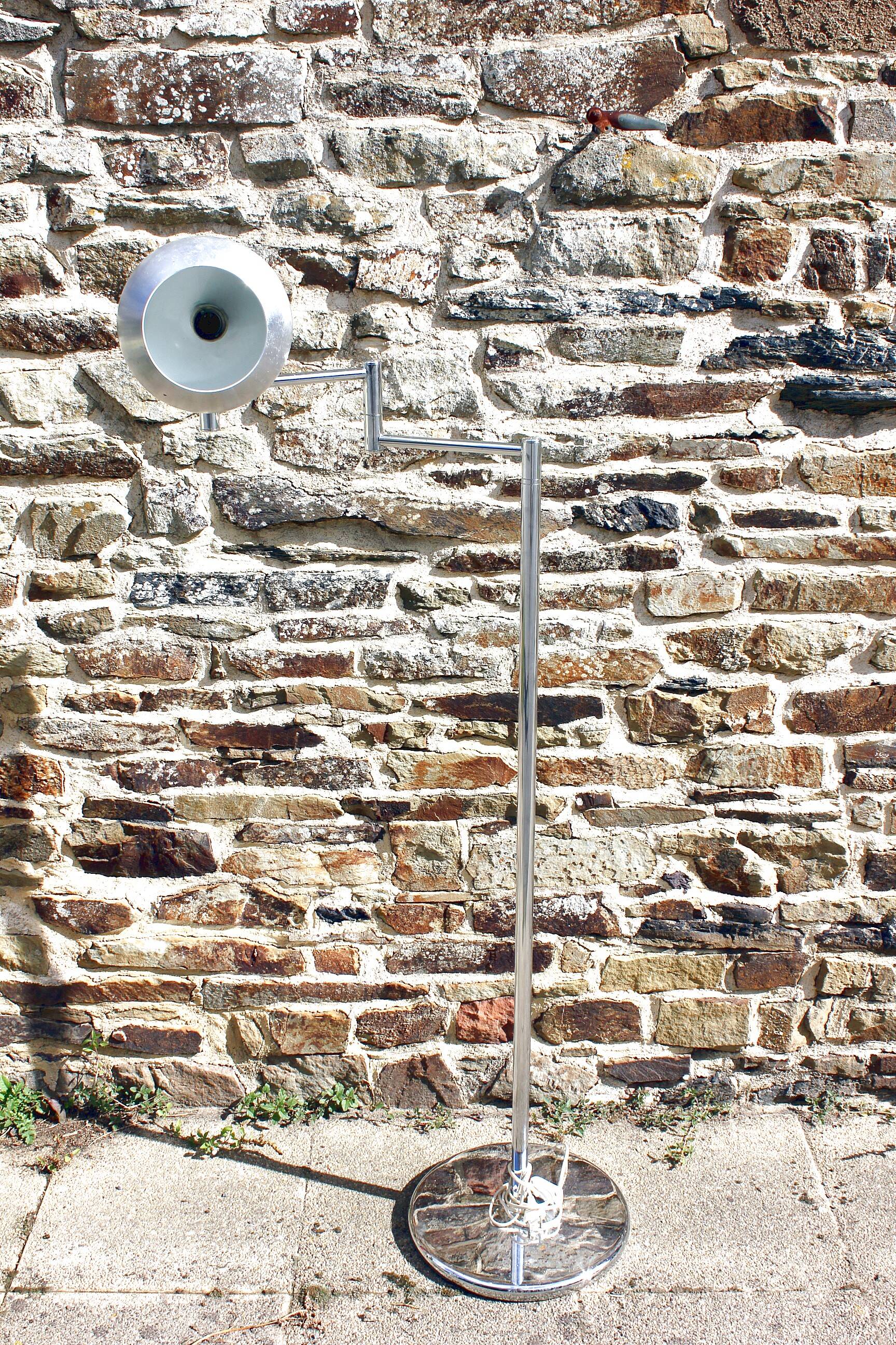 Vintage chrome eyeball floor lamp from the 70s