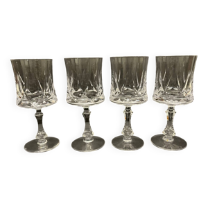 4 verres à pied en cristal