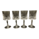4 verres à pied en cristal taillé