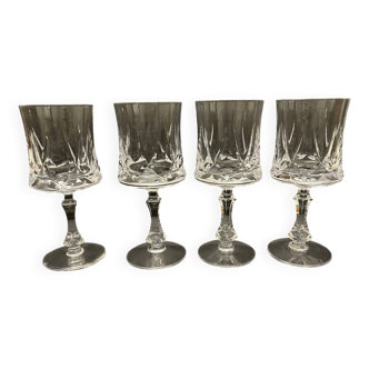 4 cut crystal stemmed glasses