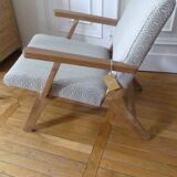 Teak armchair and fabric