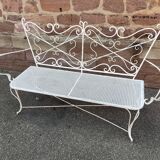 Vintage wrought iron garden bench