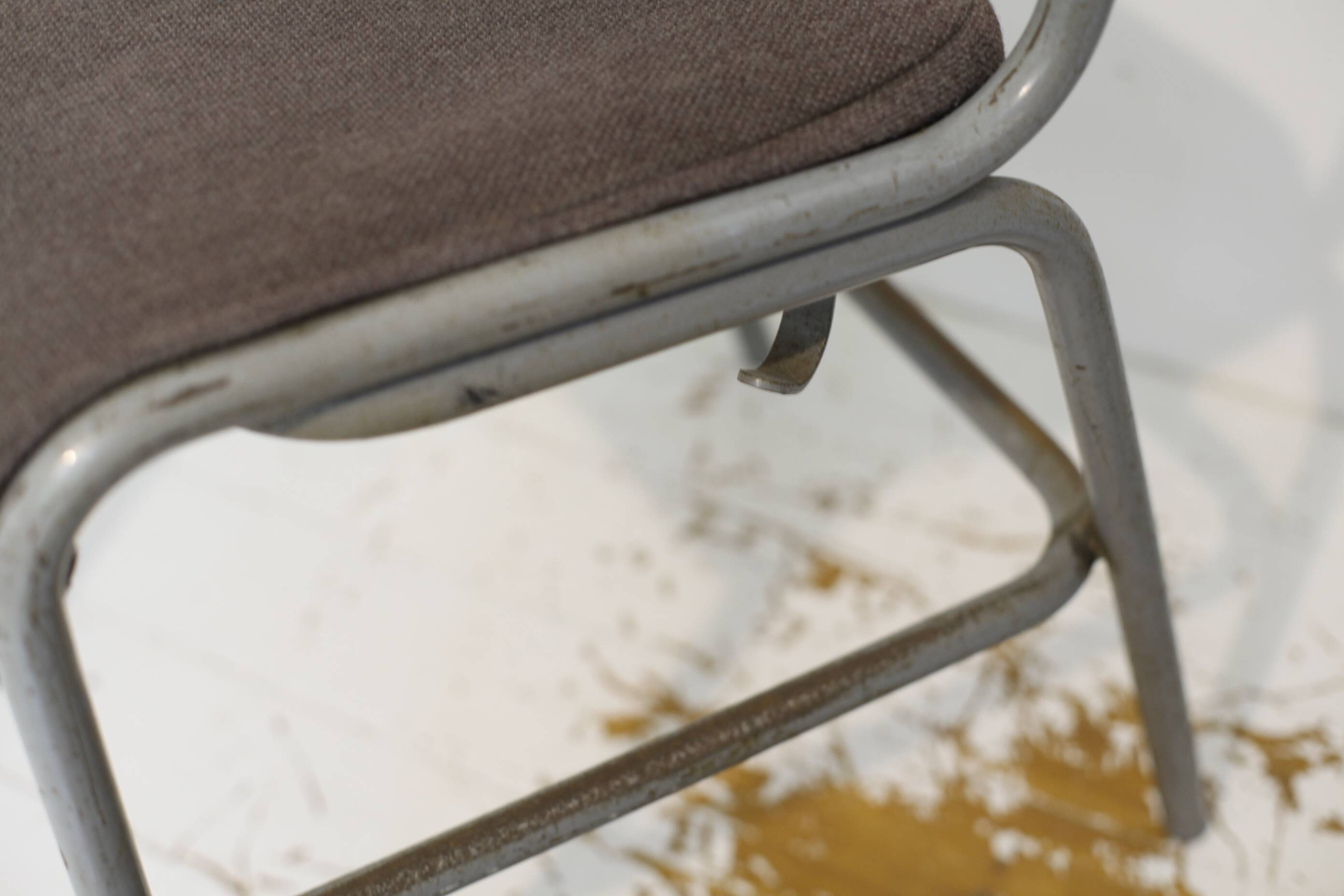 Vintage iron chair with hook