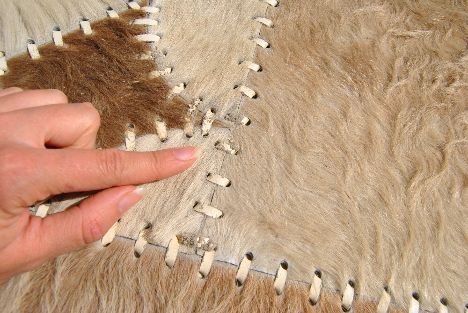 80s cowhide patchwork carpet