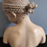 Bust "the laughing" after jean-baptiste pigalle in plaster