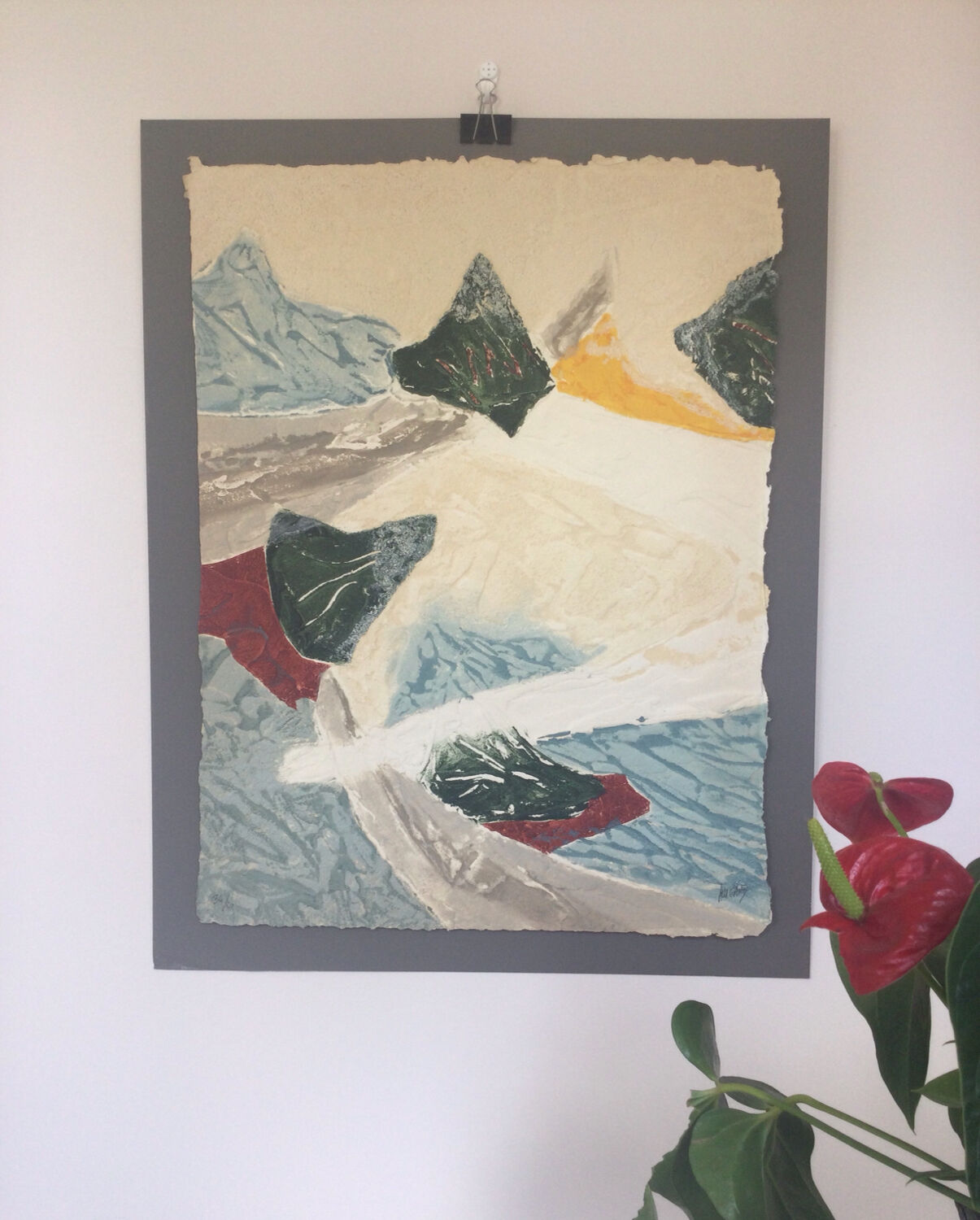 A carborundum engraving, towards the peaks, 1992, by bernard alligand.