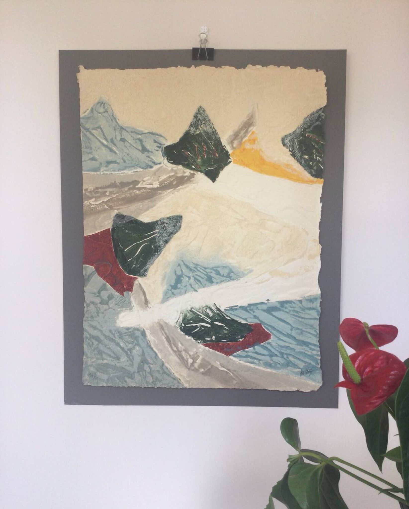 A carborundum engraving, towards the peaks, 1992, by bernard alligand.