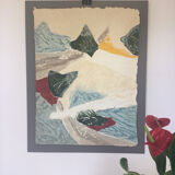 A carborundum engraving, towards the peaks, 1992, by bernard alligand.