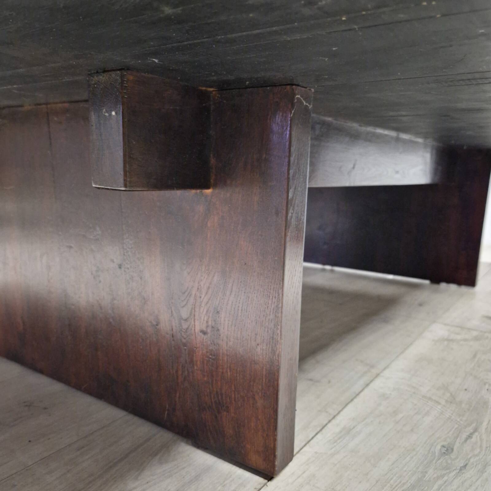 Table basse wabi sabi en bambou et bois par Axel Vervoordt, Belgique années 1980