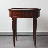 Side table-pedestal table in mahogany and marble, Empire style.