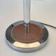 Vintage Table Lamp, Chromed Base and Leather Shade. 1970's