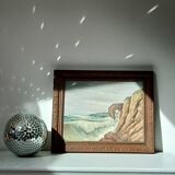 Painting on wood "seaside"