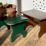 2 vintage wooden bar stools