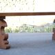 Large wooden table with carved legs, handcrafted table, solid wood table, living room table, table