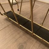 Vintage golden metal magazine rack retro 1960