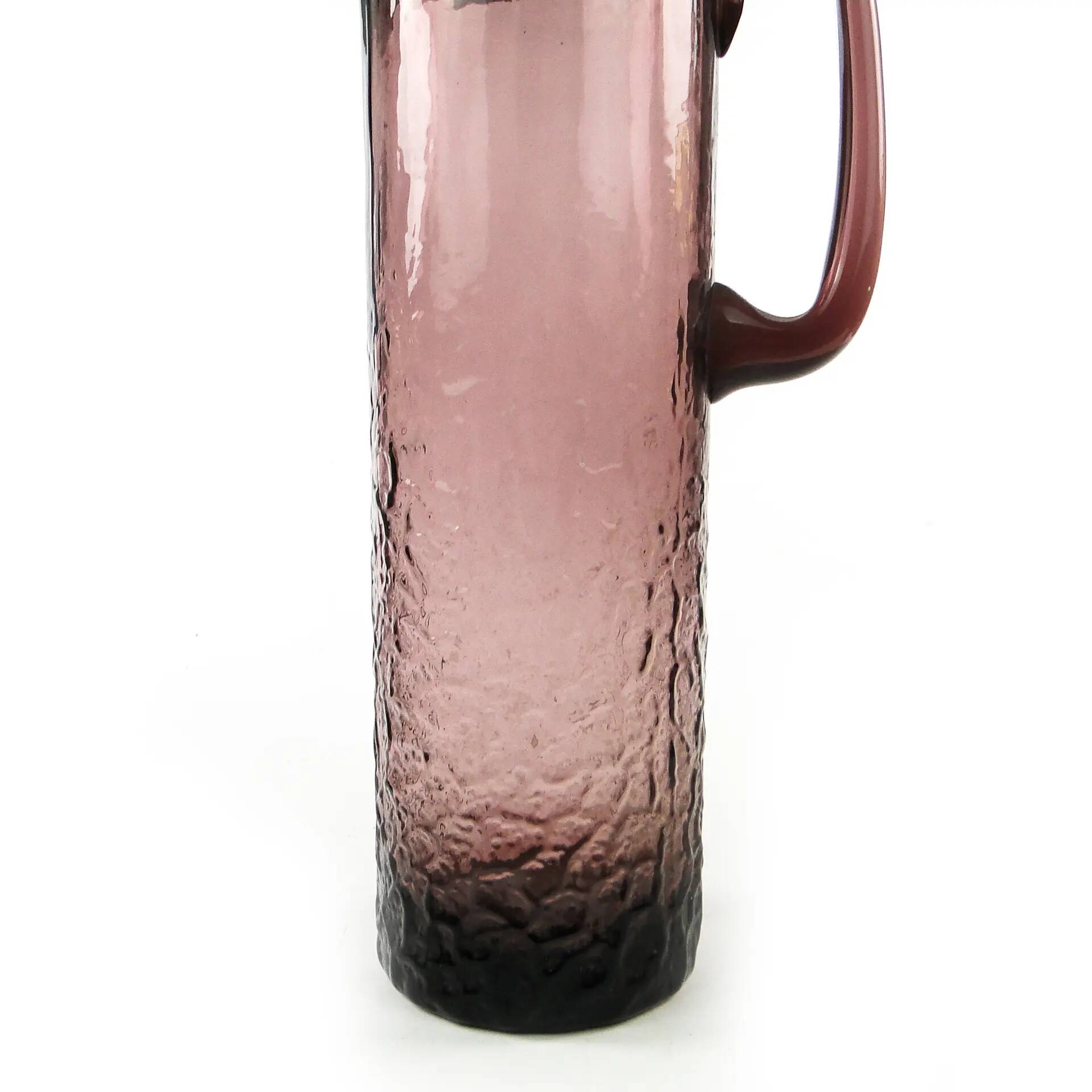 Water jug, modernism, amethyst glass, designed by W. Sarnecki, Poland, 1970s