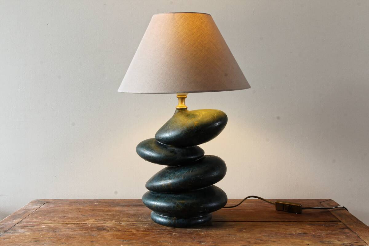Ceramic pebble lamp by François Chatain