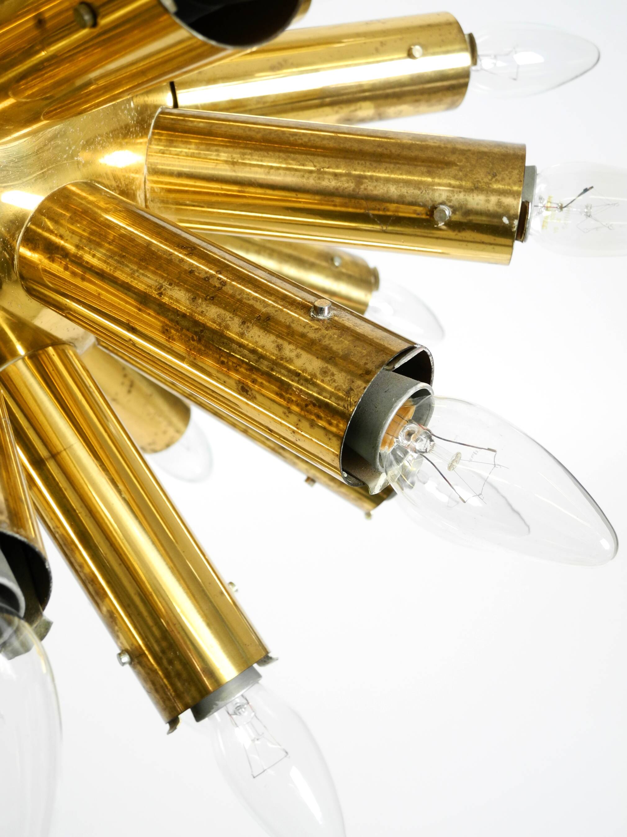 XXL 1960s Space Age brass ceiling lamp by J.T. Kalmar with 43 arms | 66 cm