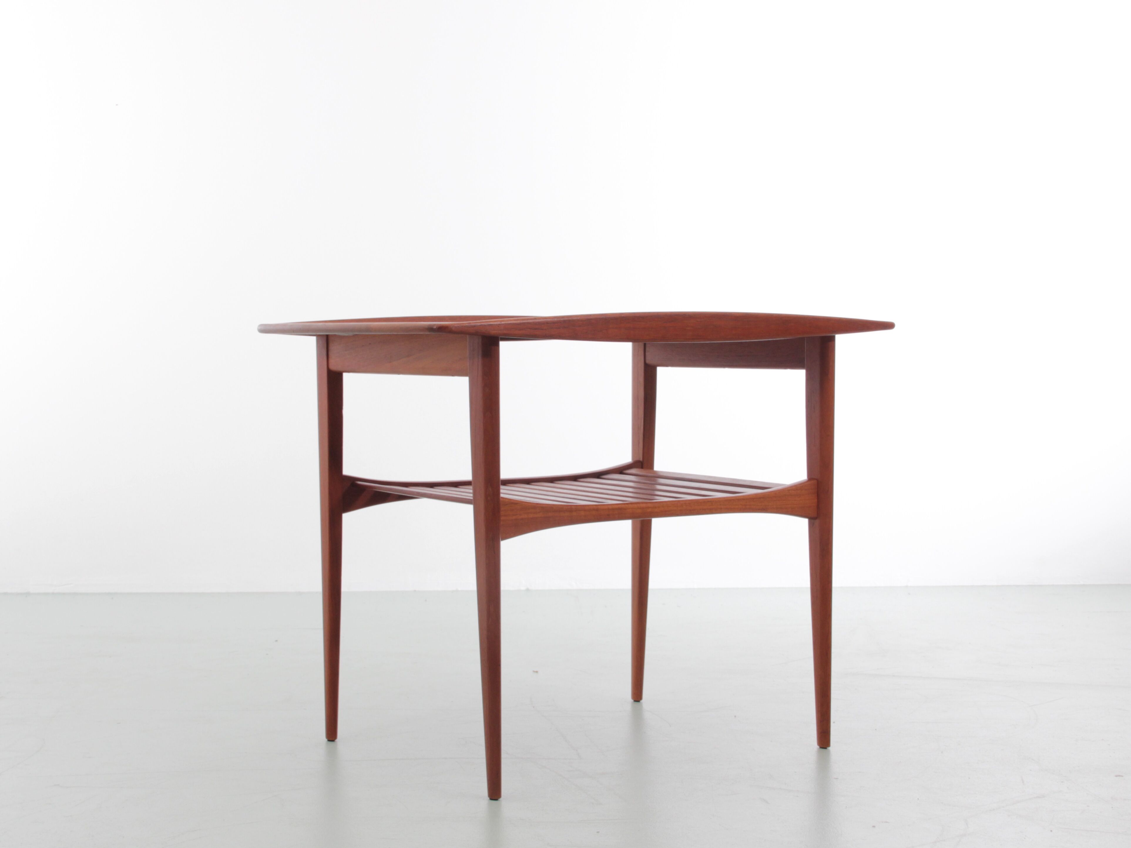 Scandinavian side table in solid teak