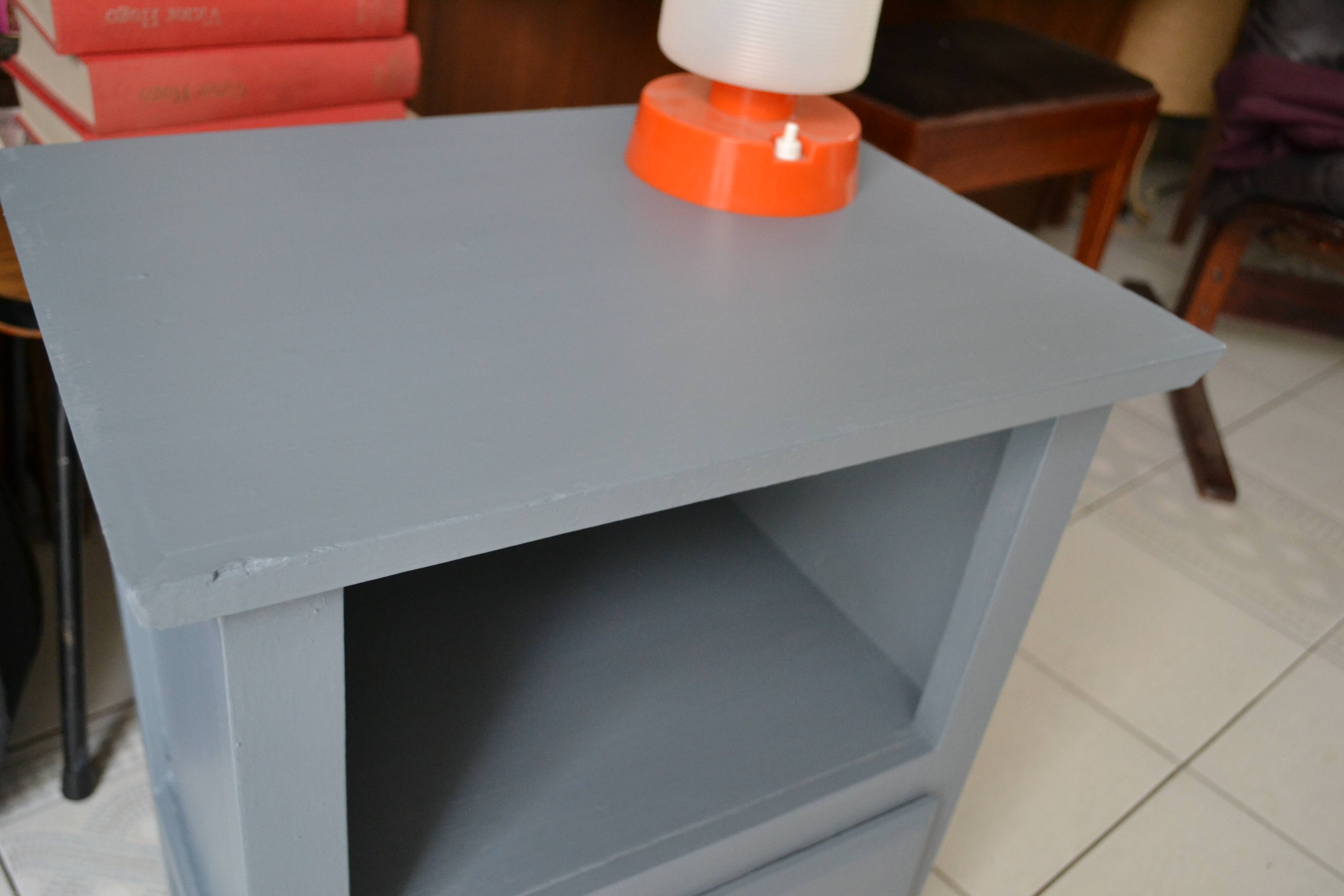 Vintage grey bedside