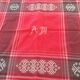Vintage tablecloth and its 12 monogrammed red cotton towels AM