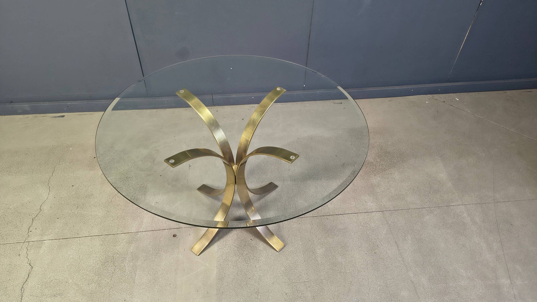 Vintage brass dining set by Belgochrom, 1970s
