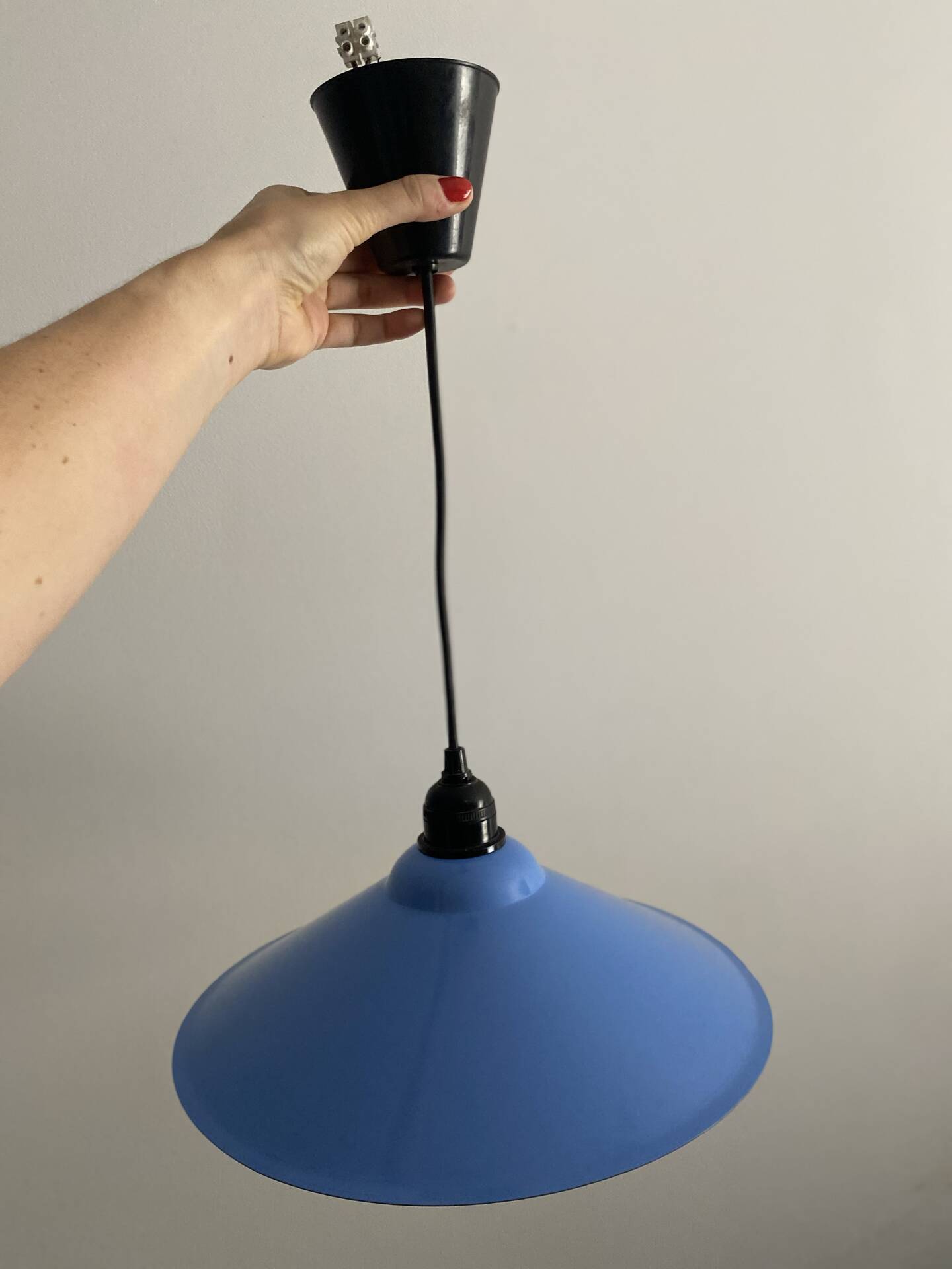Suspension bleue IKEA vintage Lyra 1980-1990