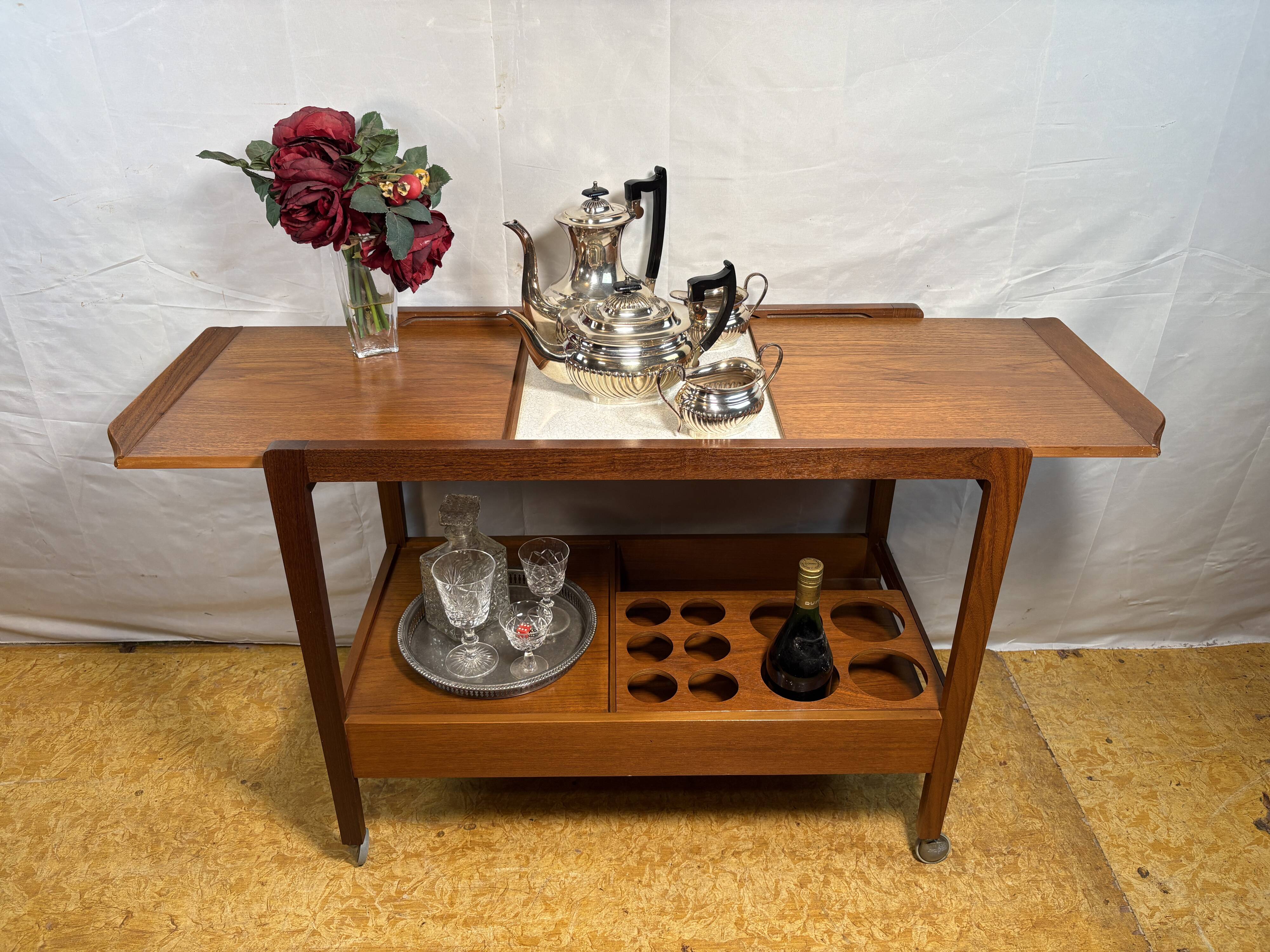 Stunning Vintage Remploy Teak Extending Bar Trolley | 1960 | Scandinavian D