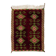 Vintage Hand-Knotted Turkish Tulu Rug with Geometric Hooked Motifs in Burgundy, Green and Pink, 100% Wool