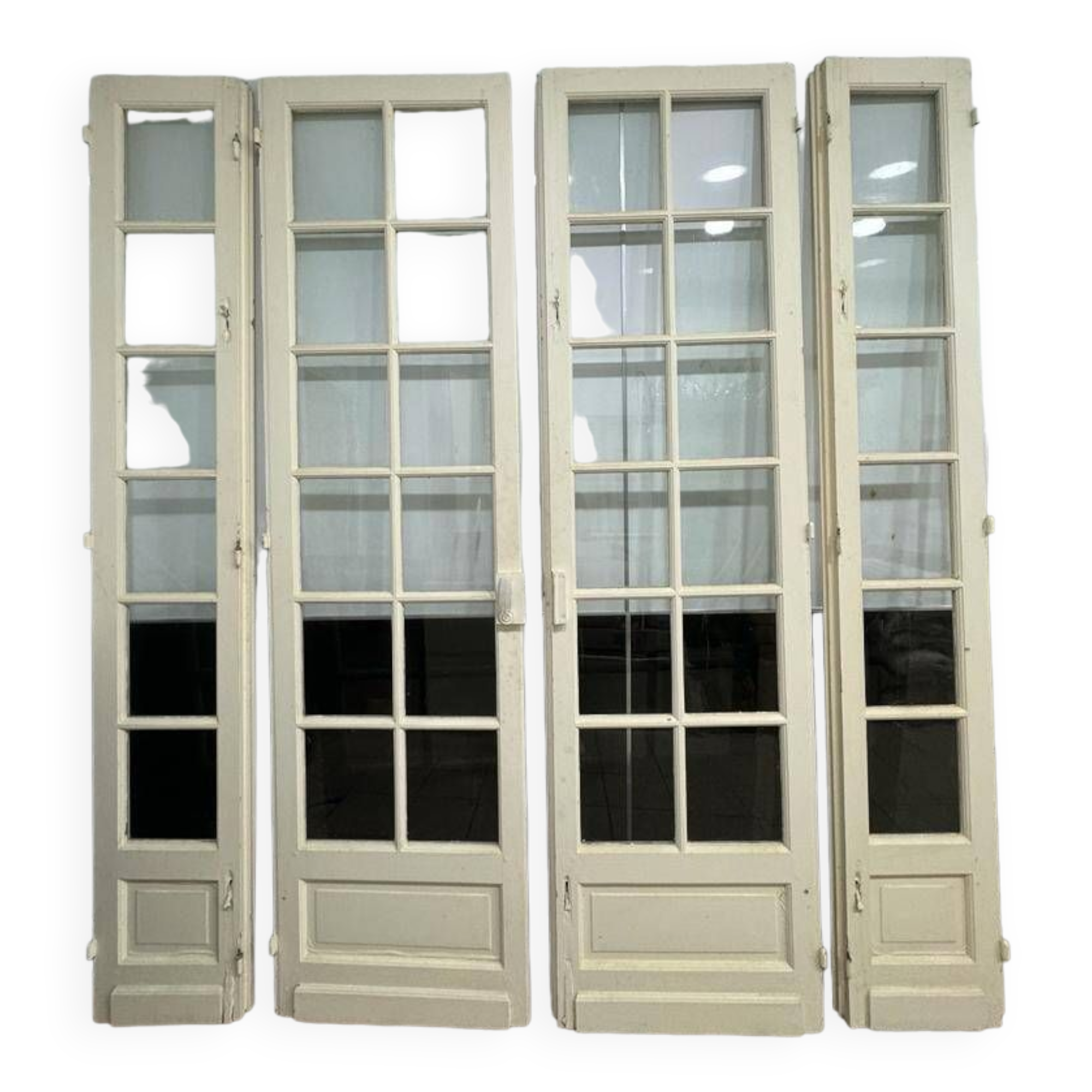 Double glass door in the living room of a Haussmannian apartment