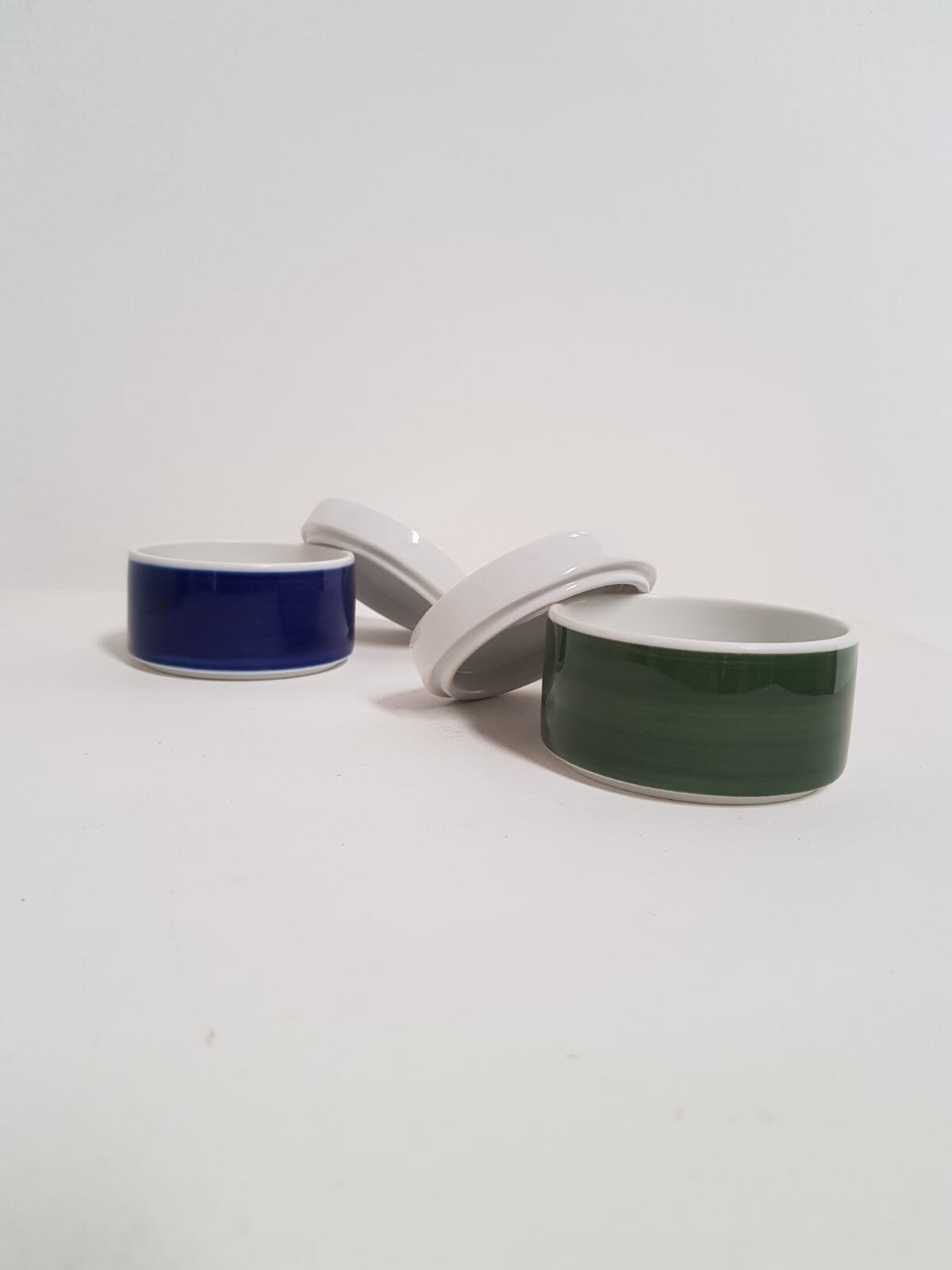 Vintage ceramic pot set with signed lid