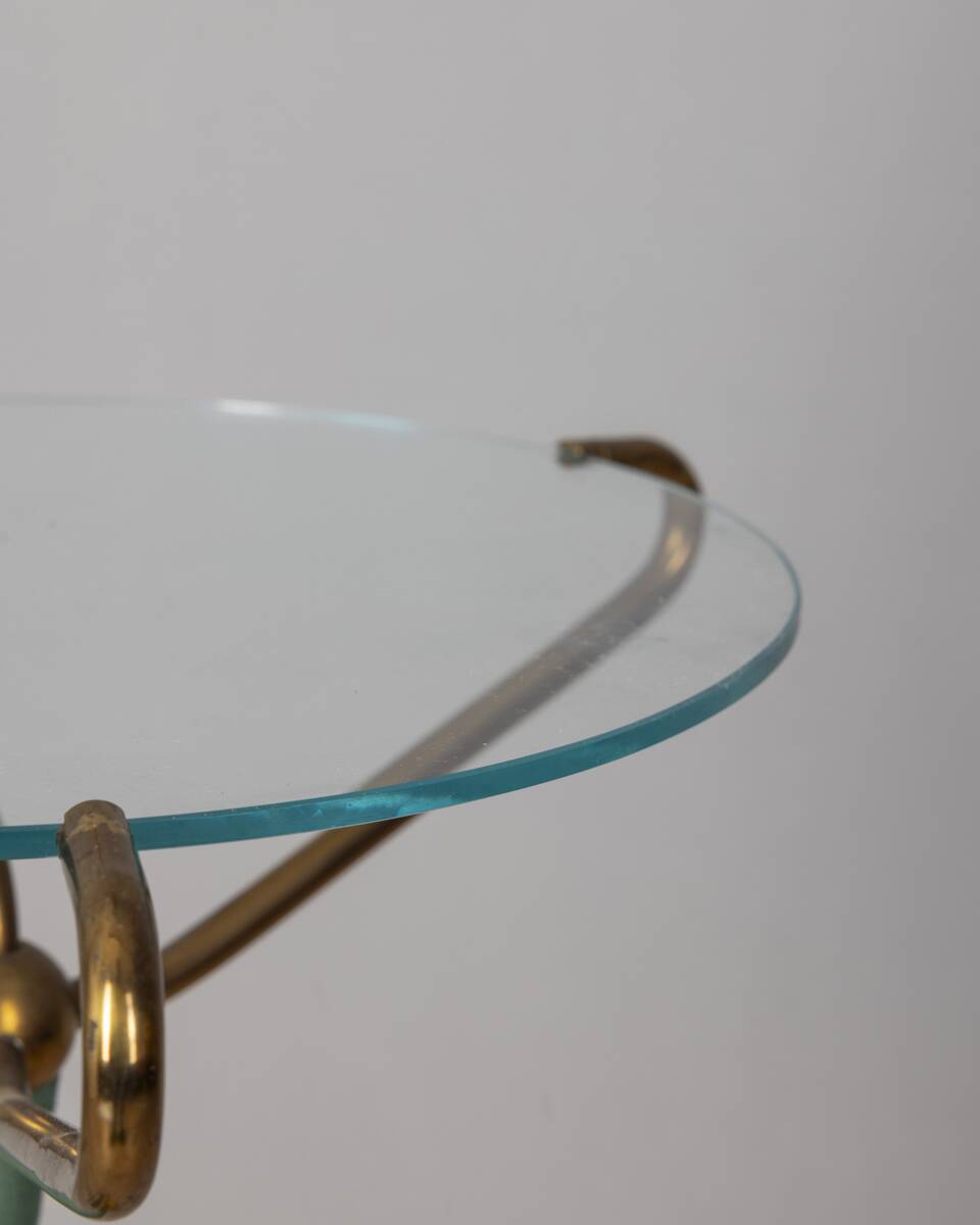 Vintage 1950s coffee table with lamp and magazine rack Italian design