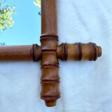 Antique mercury mirror in bamboo-style wood