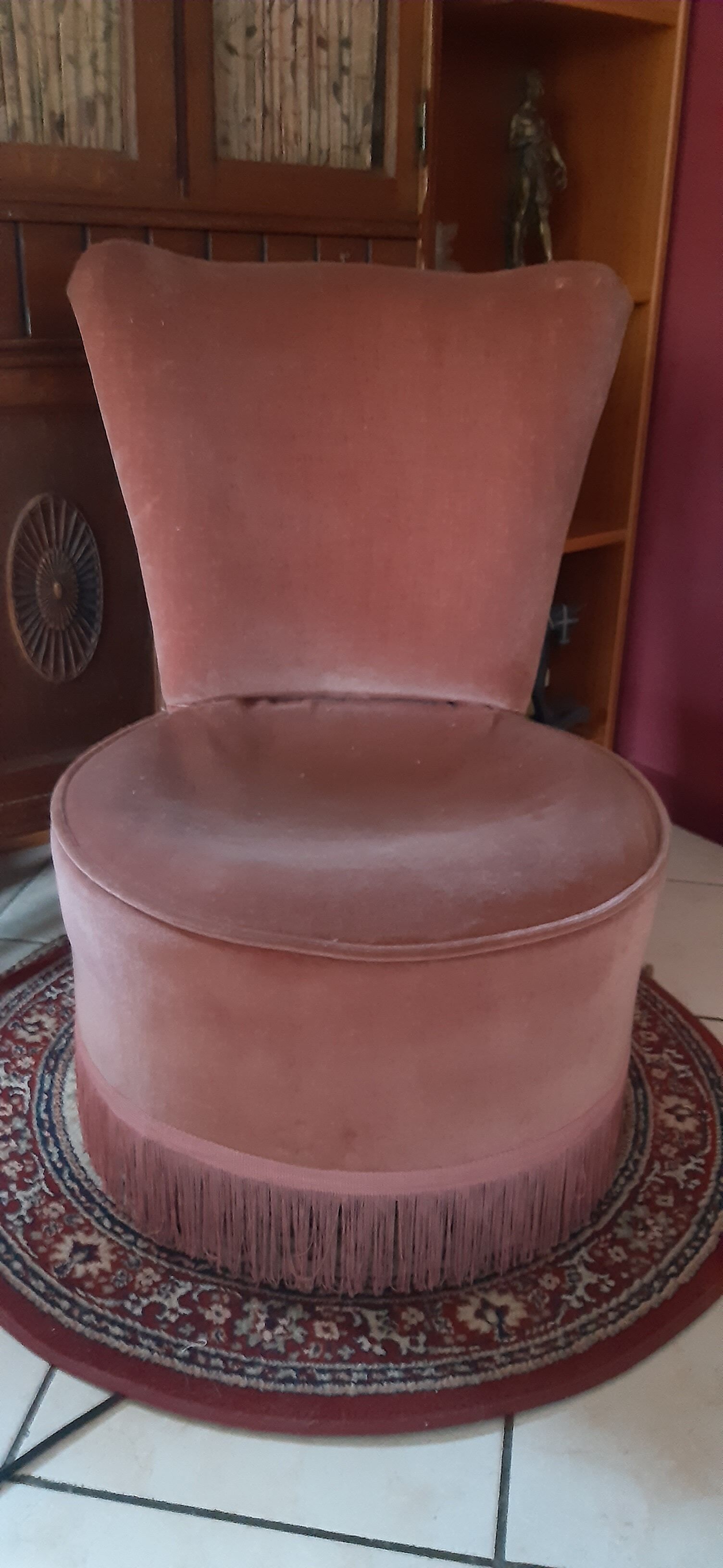 Antique velvet armchair