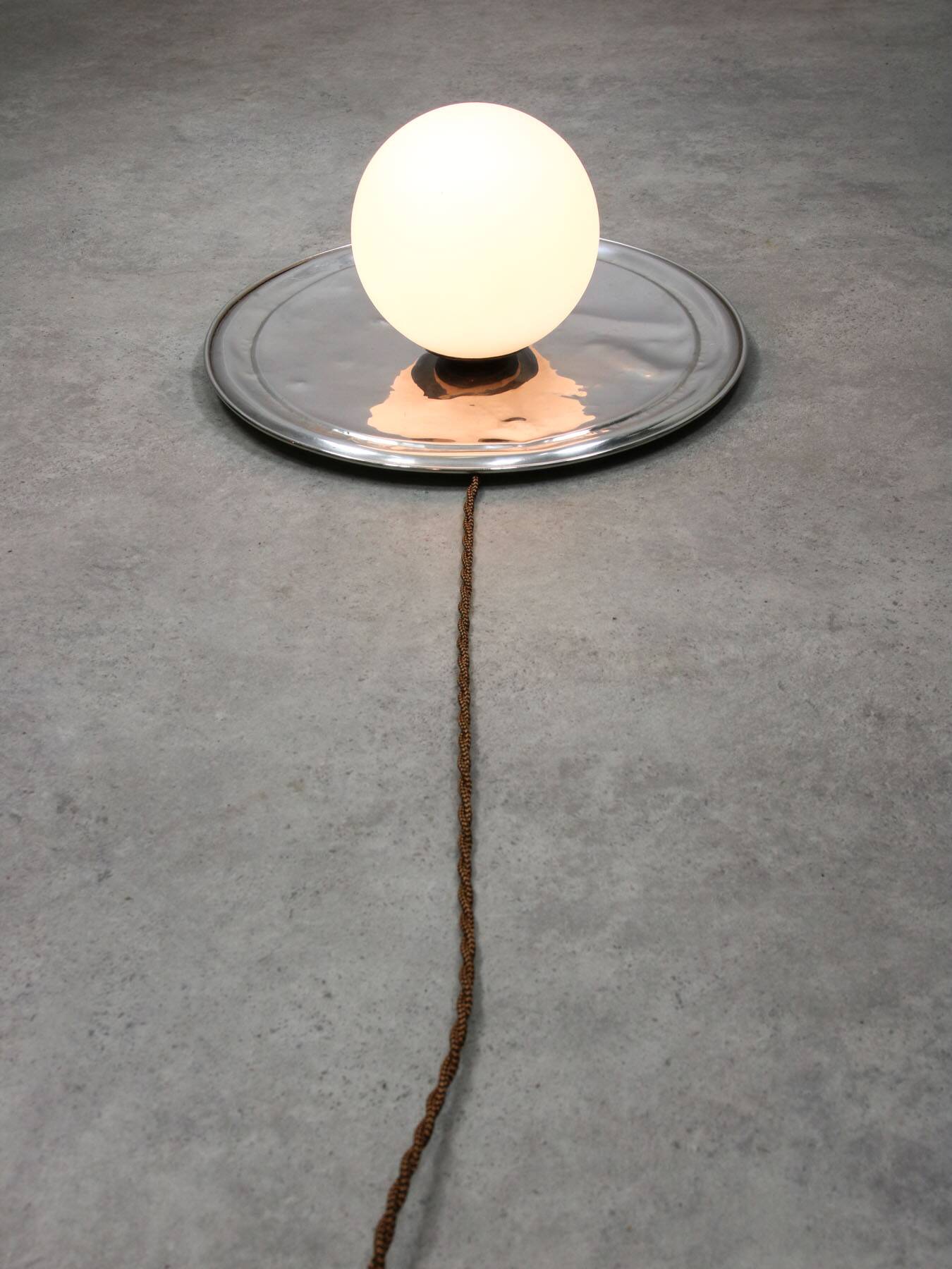 Vintage Metal and Opaline Pendant Lamp