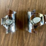 Pair of vintage chrome wall lights, circa 70's