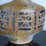 Vintage signed lamp base, openwork ceramic.