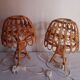 Pair of bamboo bedside lamps 70s