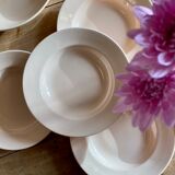 Ensemble de service assiettes et plat Digoin rose pâle