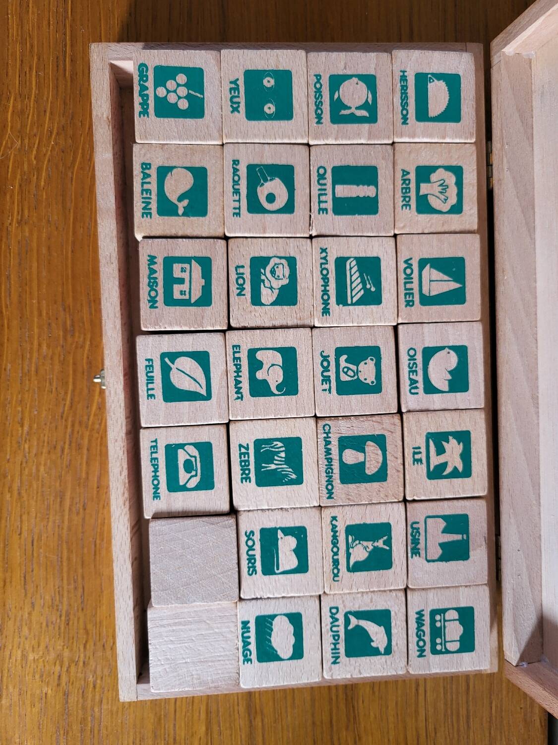 Wooden Alphabet cube game