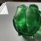 Green glass paste emptying cup from the Art Deco period