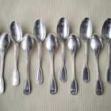 12 Coffee spoons in silver metal Net model