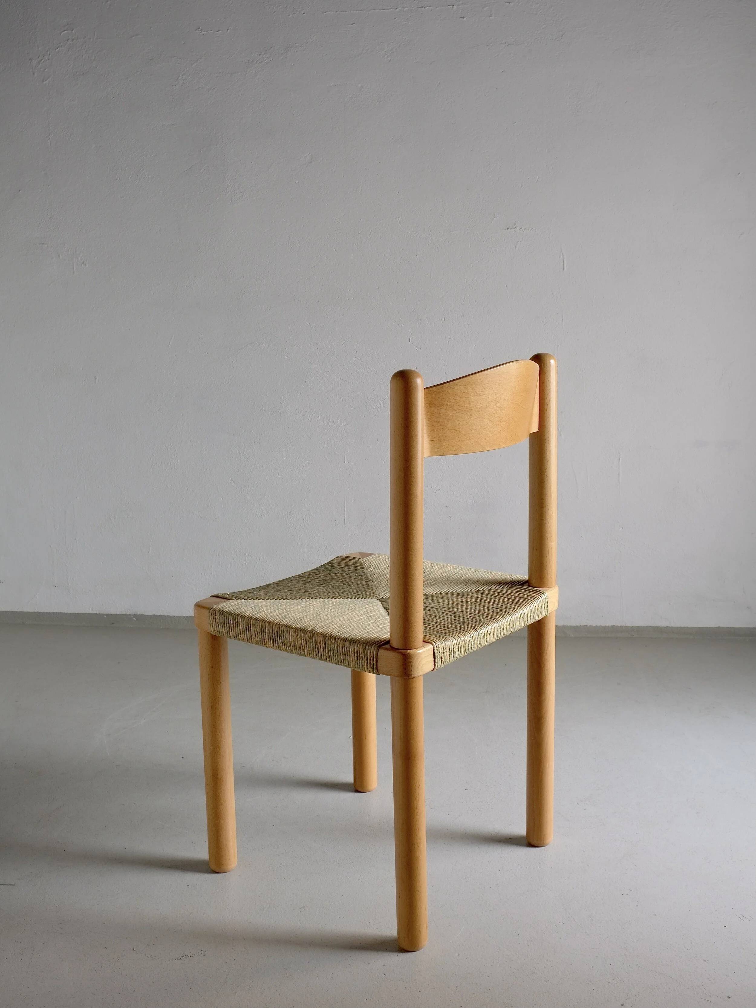 Vintage ladder back woven seat chair | 1960s