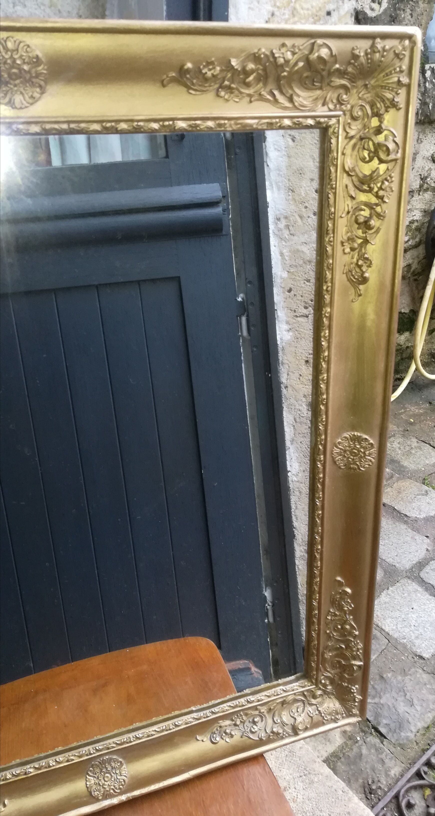 Mirror ancient gilded wood - 73x62cm